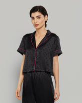 CROPPED PJ SHIRT Black / S